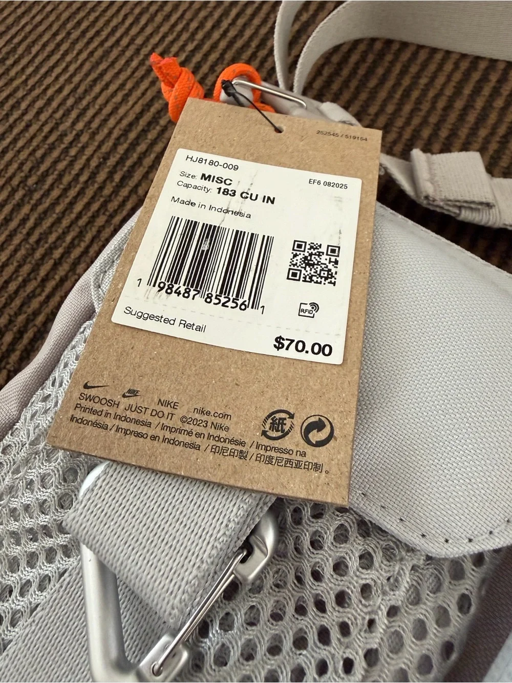 NWT Nike ACG Daymax Crossbody Bag Gray 3L NEW